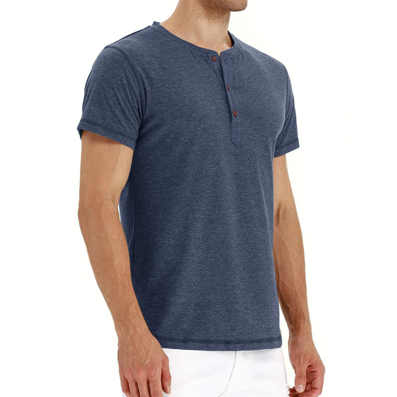 T-shirt Henley en coton pour homme confortable et élégant 2