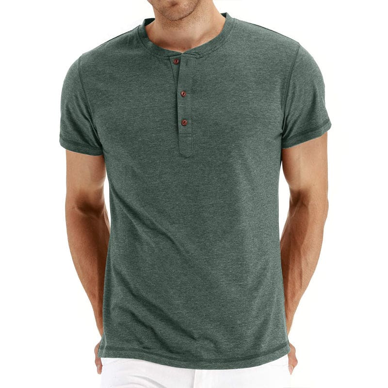 T-shirt Henley en coton pour homme confortable et élégant 4