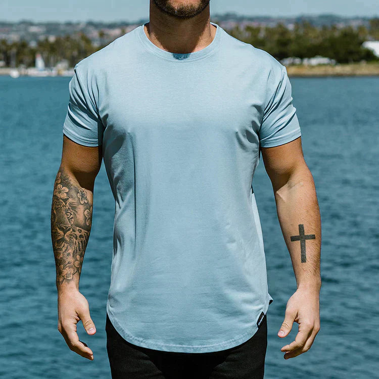 T-shirt de sport homme ajusté en tissu respirant 1