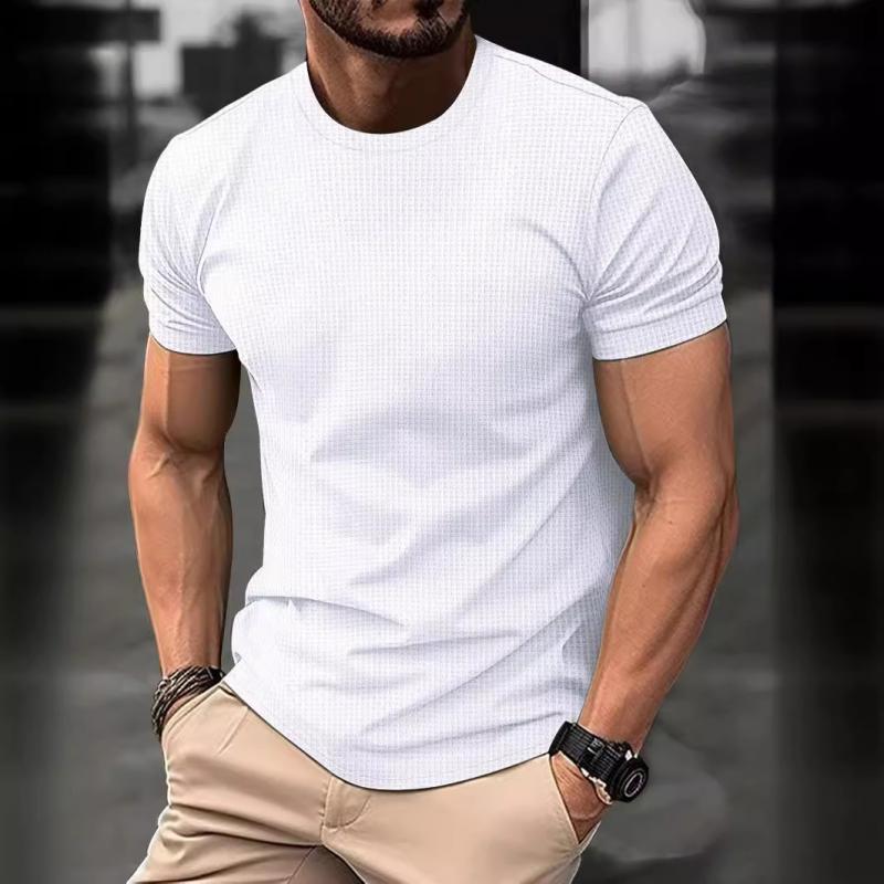 T-shirt décontracté en soie glacée pour homme à manches courtes 2