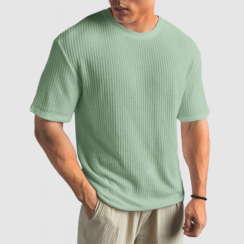 T-shirt en coton structuré pour homme en tricot 0