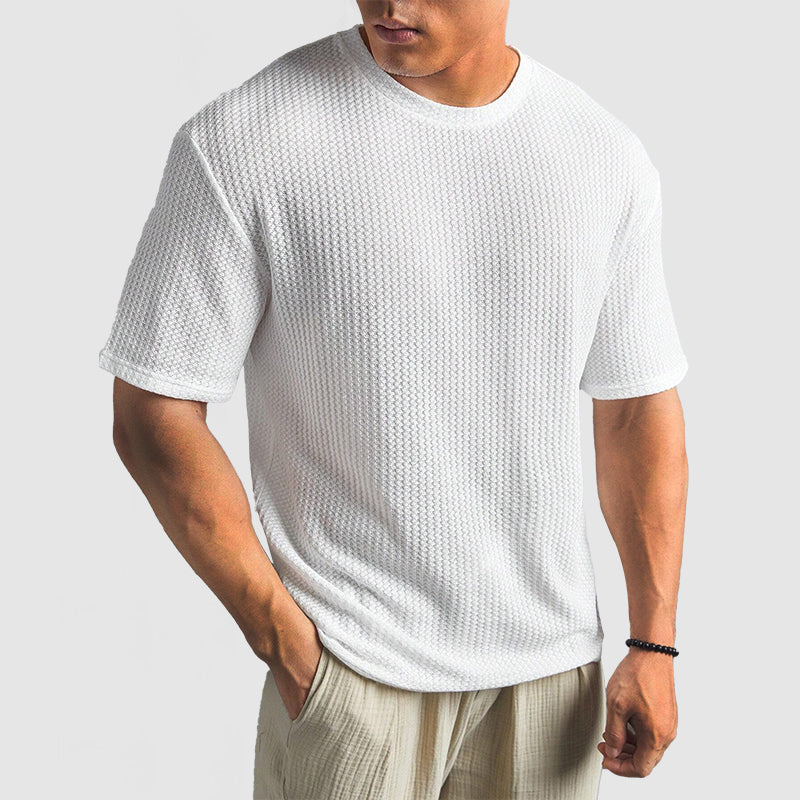 T-shirt en coton structuré pour homme en tricot 4