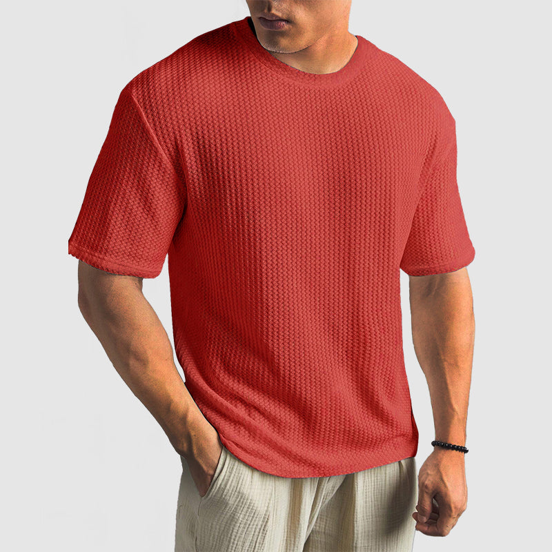 T-shirt en coton structuré pour homme en tricot 7