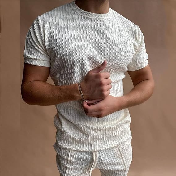 T-shirt en maille homme ajusté en tissu Breisel 0