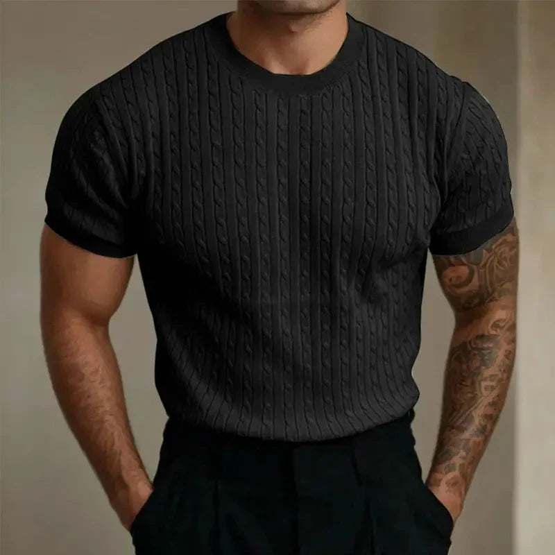 T-shirt en maille homme ajusté en tissu Breisel 1