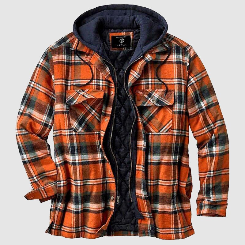 Veste à capuche longue pour homme en tissu moderne 1