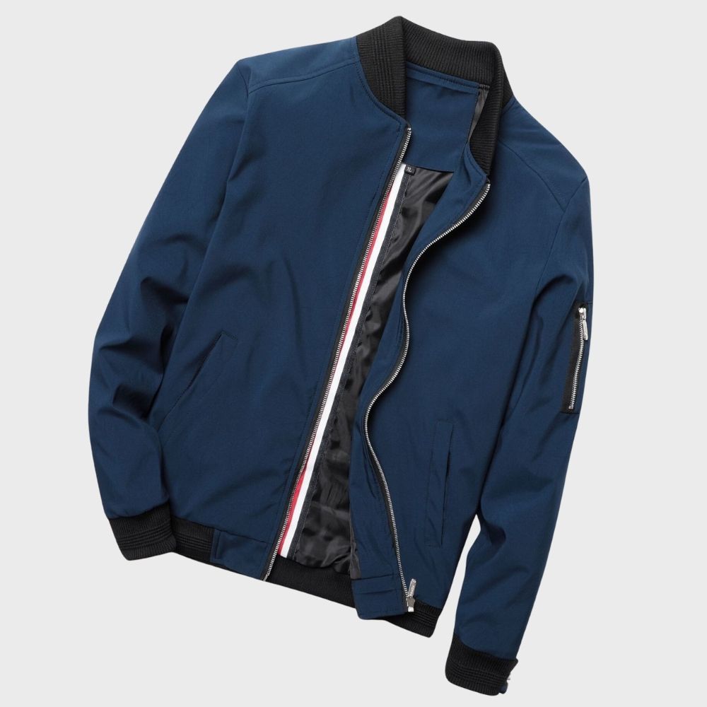 Veste bomber homme légère en polyester avec poches zippées 1