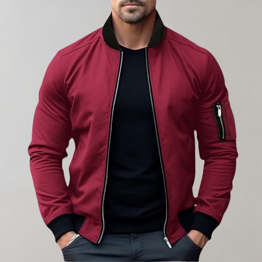 Veste bomber homme légère en polyester avec poches zippées 10