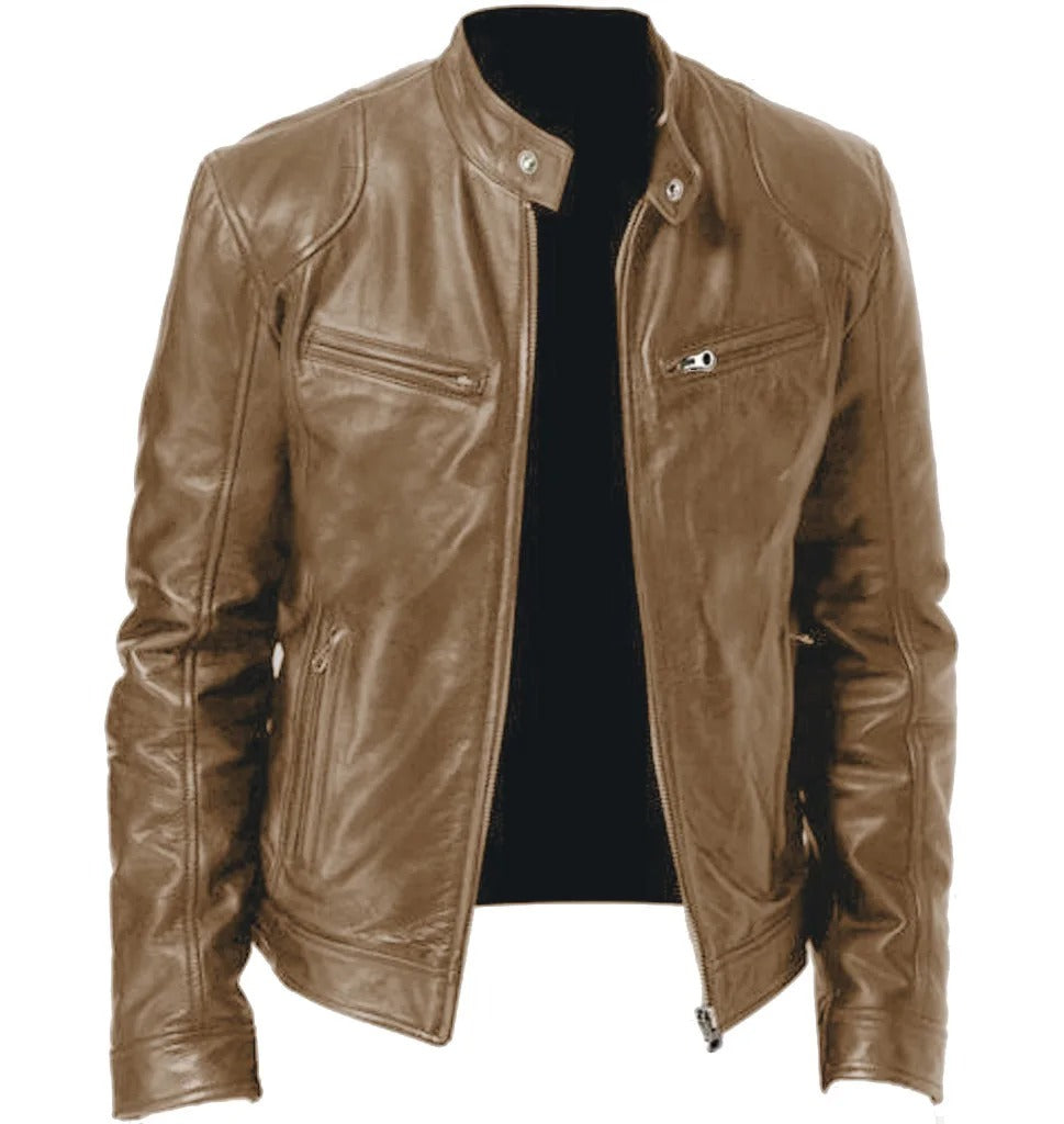 Veste en cuir homme élégante et chaude pour l'hiver 0