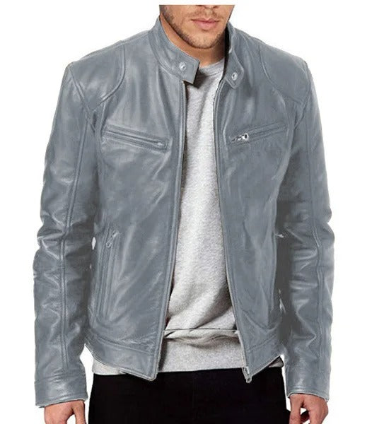 Veste en cuir homme élégante et chaude pour l'hiver 1