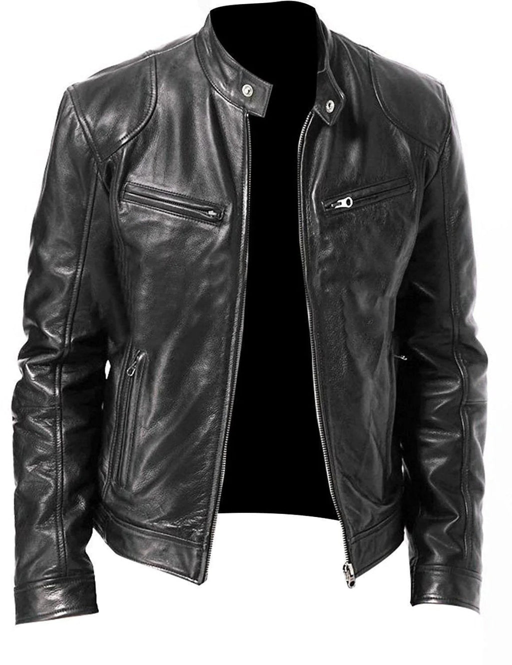 Veste en cuir homme élégante et chaude pour l'hiver 8