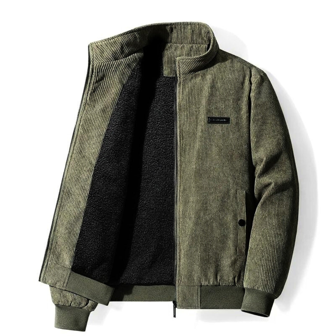 Veste en velours côtelé rétro pour homme avec doublure sherpa 0