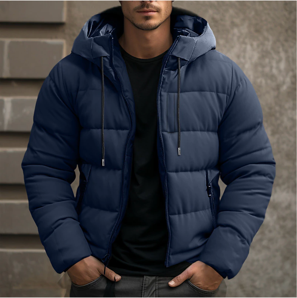 Veste imperméable pour homme en bleu, gris ou noir 1